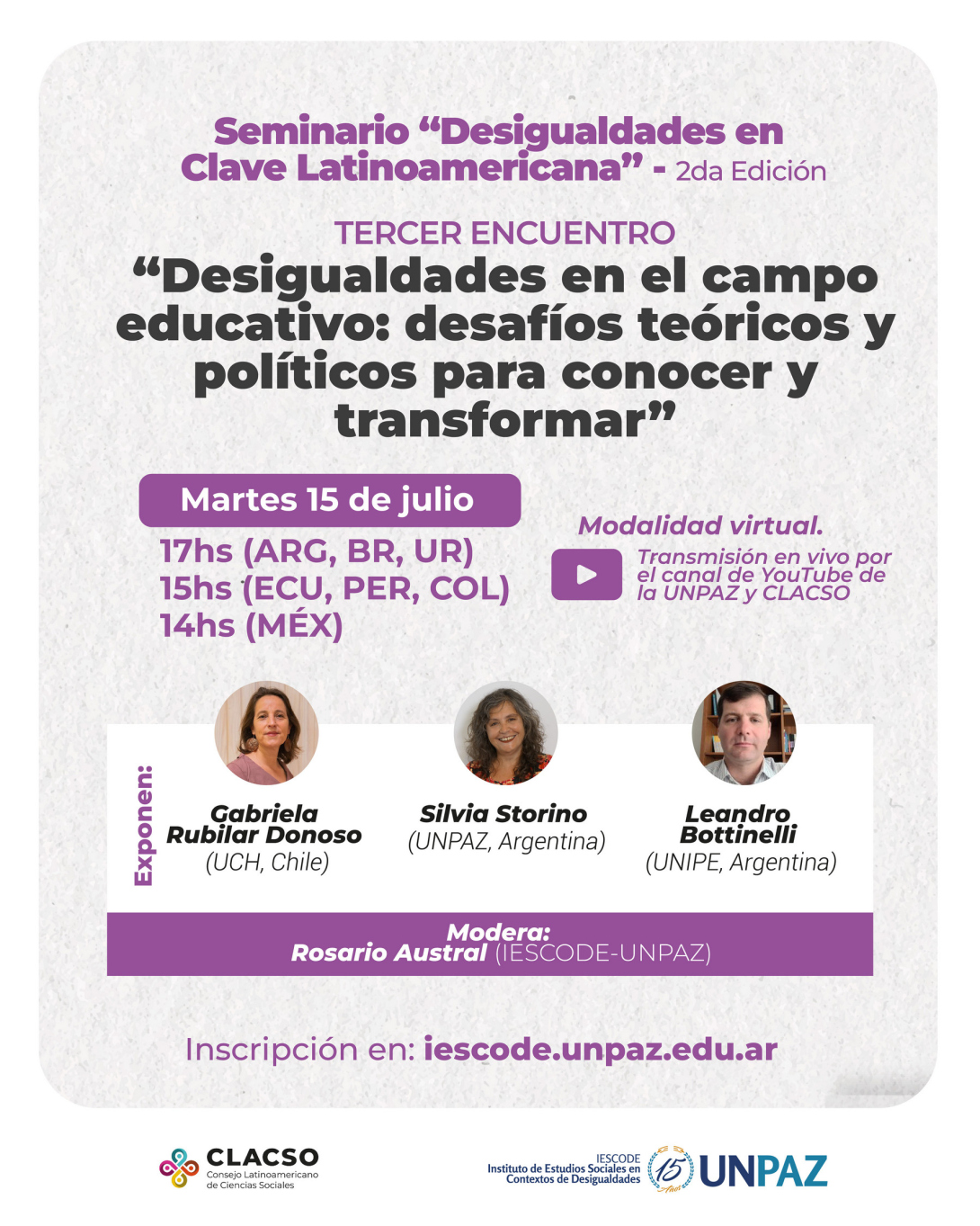 Tercer encuentro del Seminario “Desigualdades en clave latinoamericana”