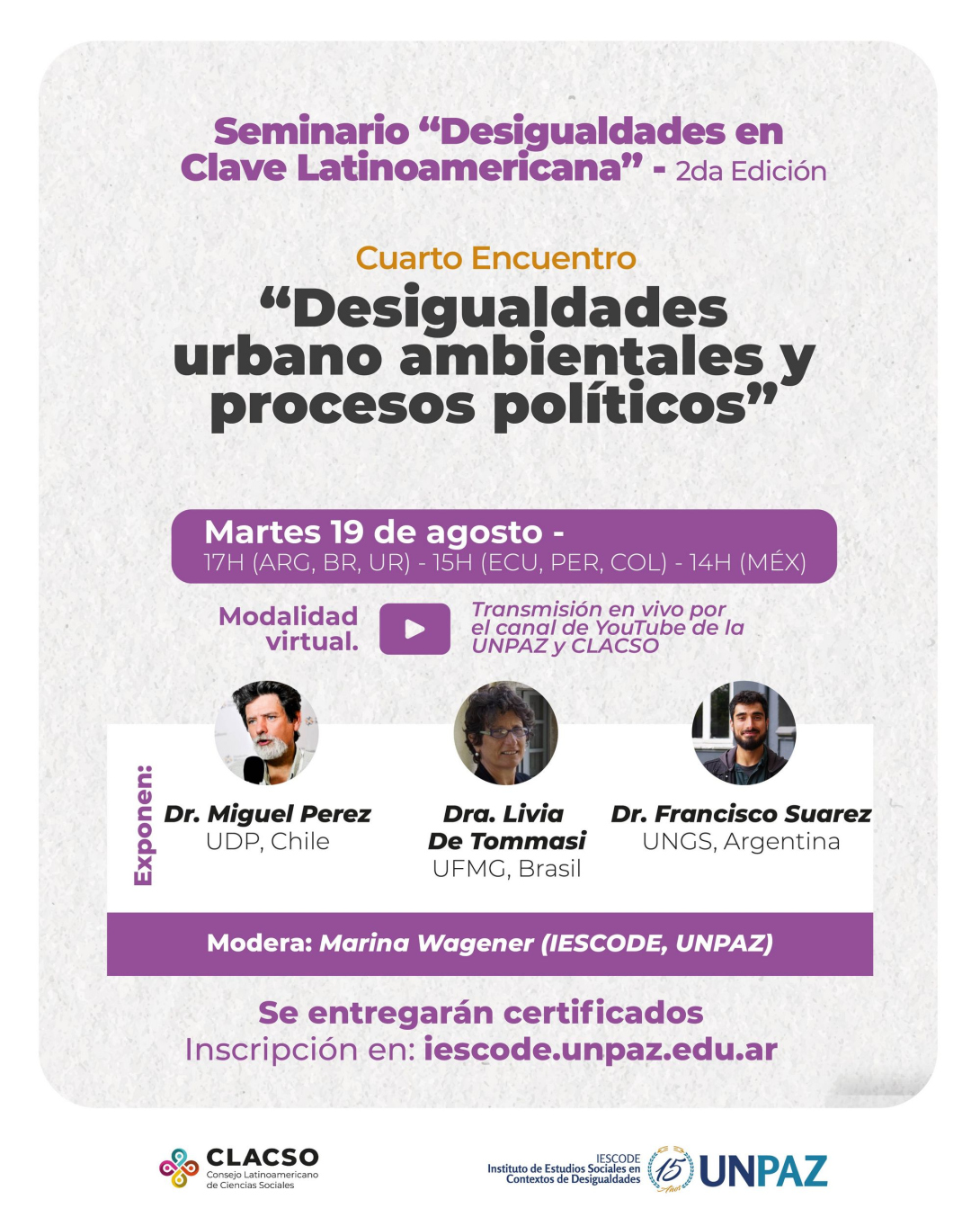 Cuarto encuentro del Seminario “Desigualdades en clave latinoamericana”