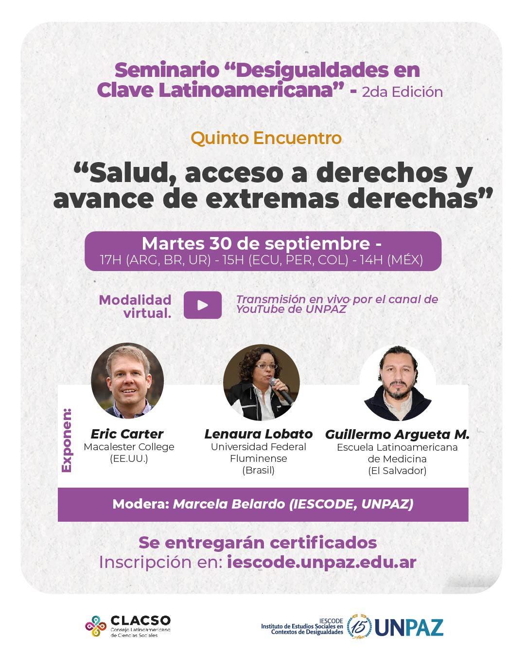 Quinto encuentro del Seminario “Desigualdades en clave latinoamericana” - UNPAZ