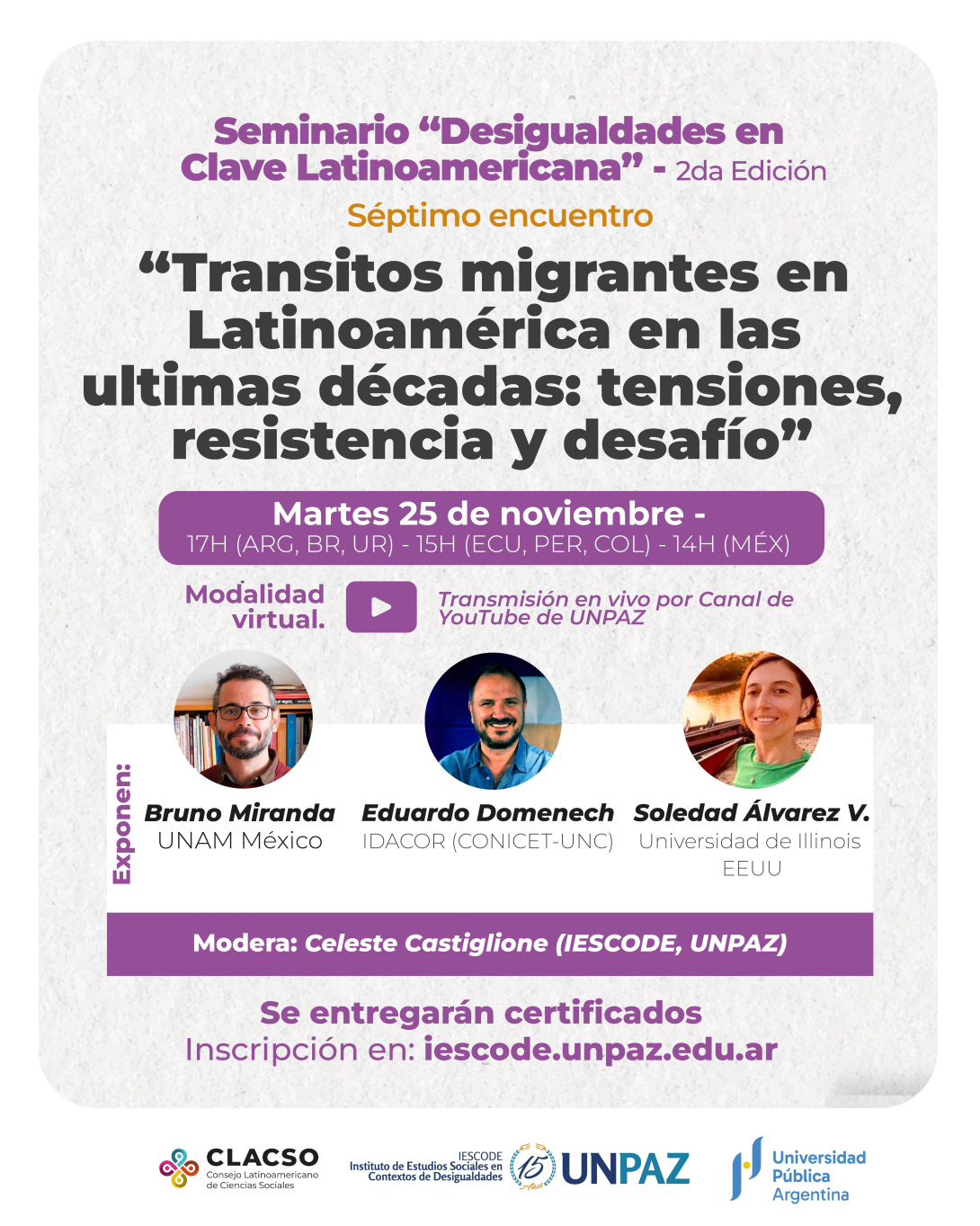Séptimo encuentro del Seminario “Desigualdades en clave latinoamericana” - UNPAZ